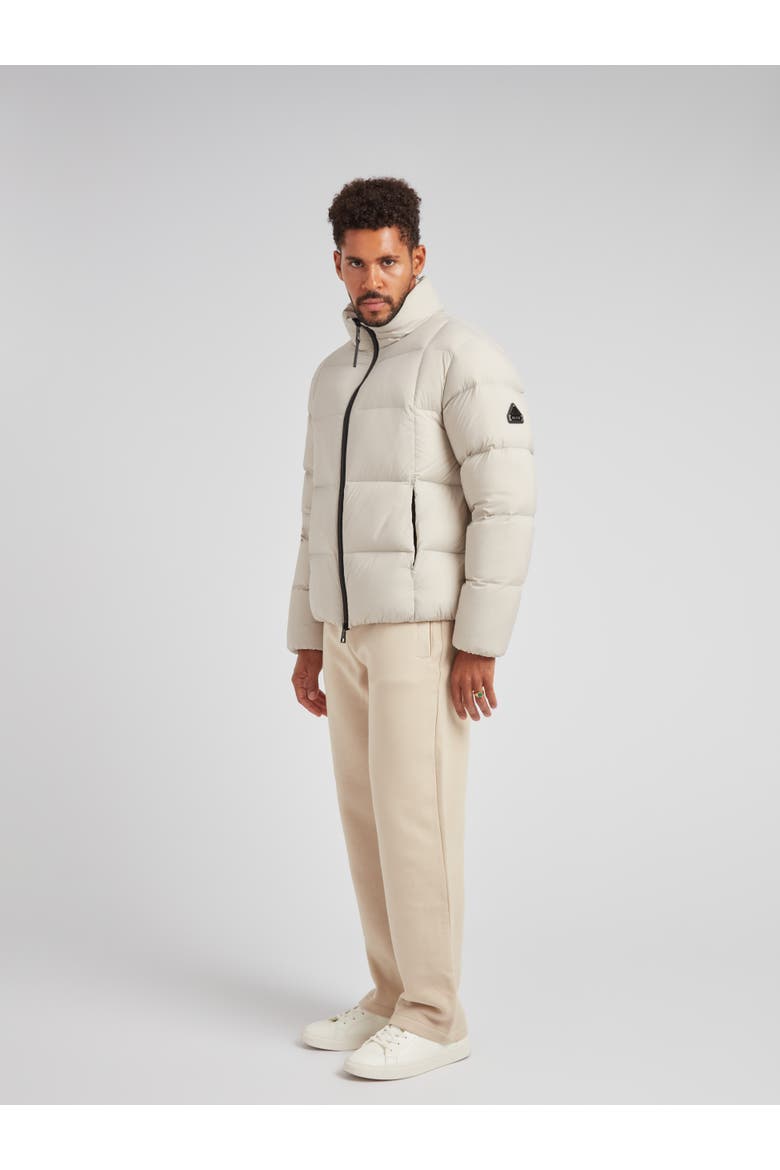 Cloud Long Sleeve Puffer Racer Jacket, Alternate, color, STONE