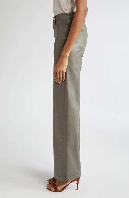 L Agence L'agence Scottie High Waist Coated Wide Leg Jeans In Green
