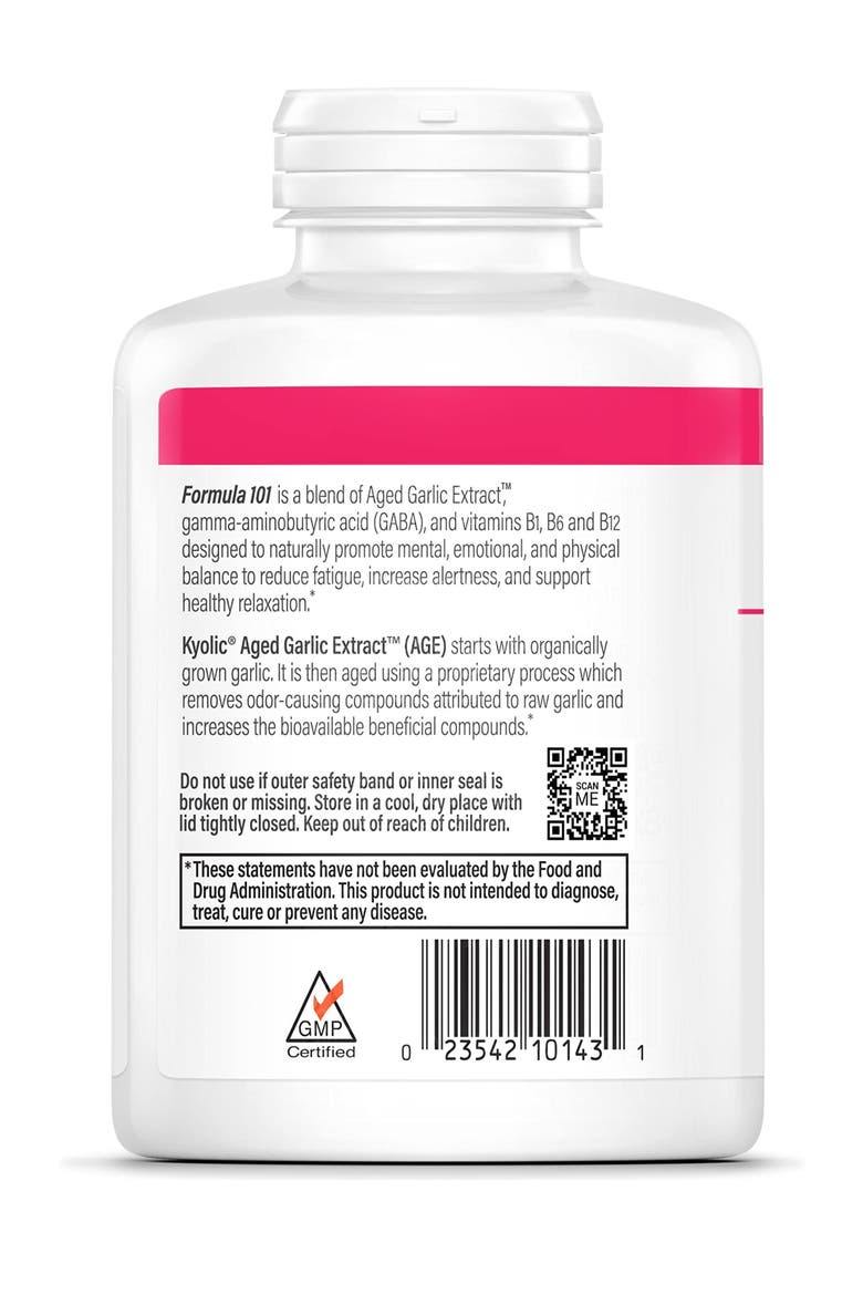 Aged Garlic Extract Formula 101, Stress and Fatigue Relief, capsules 300 Count, Alternate, color, None