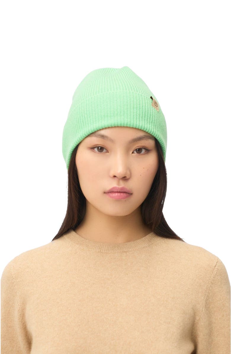 Gobi Cashmere Cashmere Rib Knit Beanie, Alternate, color, Green Ash