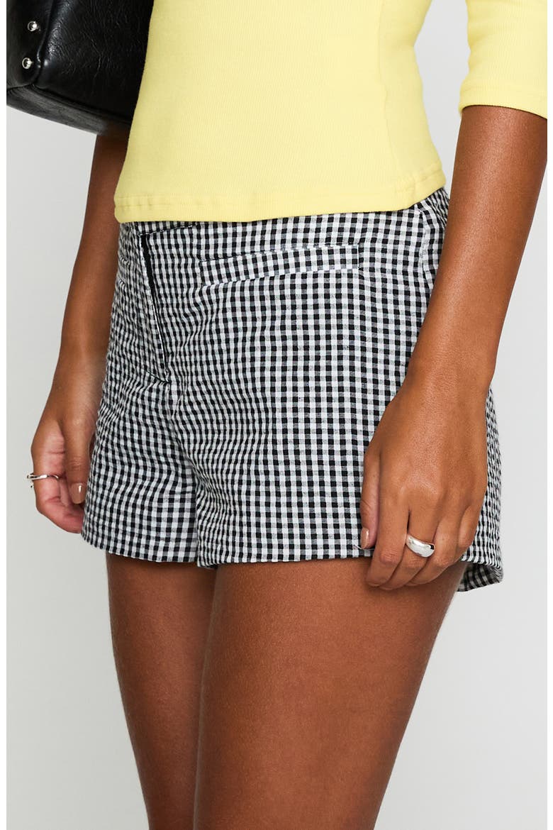 Hot Commodity Micro Shorts, Alternate, color, BLACK GINGHAM