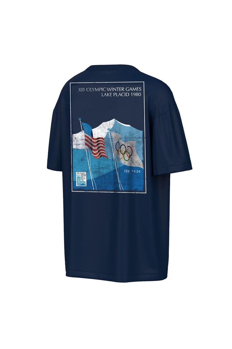 Men's Outerstuff  Navy Lake Placid 1980 Winter Olympics Mountain View T-Shirt, Alternate, color, Navy