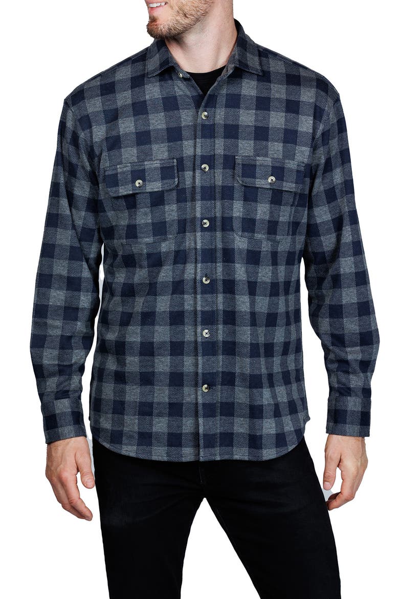 Super Soft Plaid Sweater Shirt, Main, color, CHARCOAL HEATHER