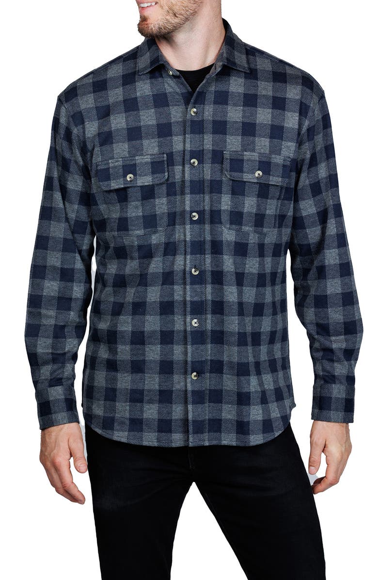 TailorByrd Super Soft Plaid Sweater Shirt, Main, color, Charcoal Heather