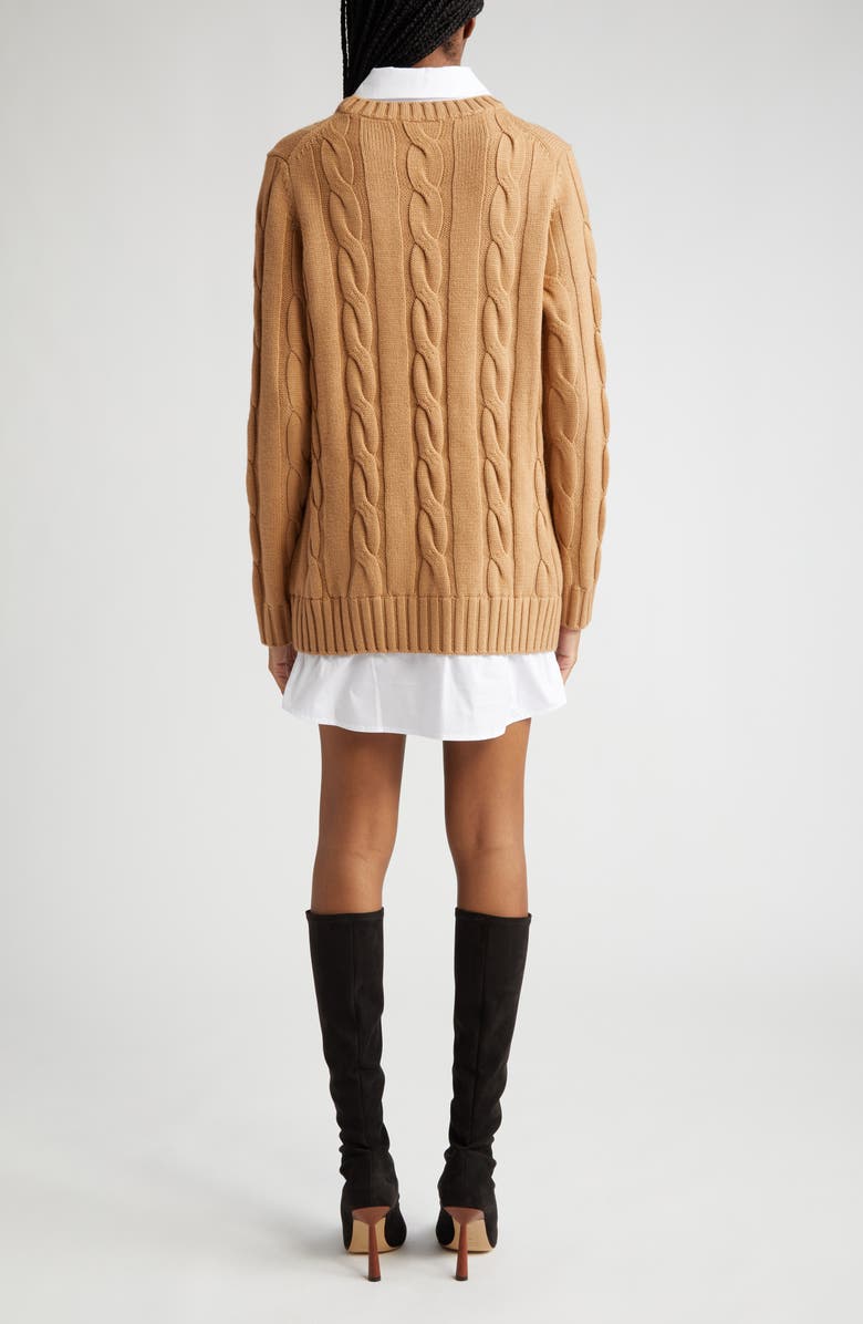 STAUD Aldrin Mixed Media Long Sleeve Sweater Dress, Alternate, color,