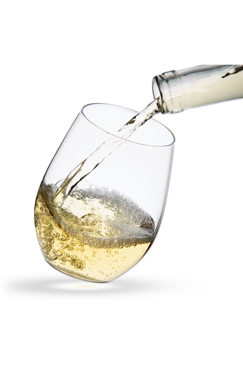 JoyJolt Spirits Set of 4 Stemless Wine Glasses, Alternate, color, Clear