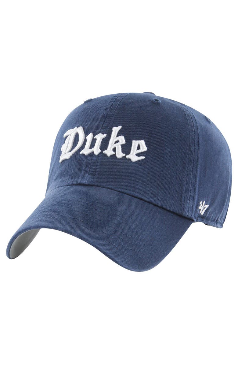 '47 Men's '47 Navy Duke Blue Devils Archie Script Adjustable Hat, Main, color,
