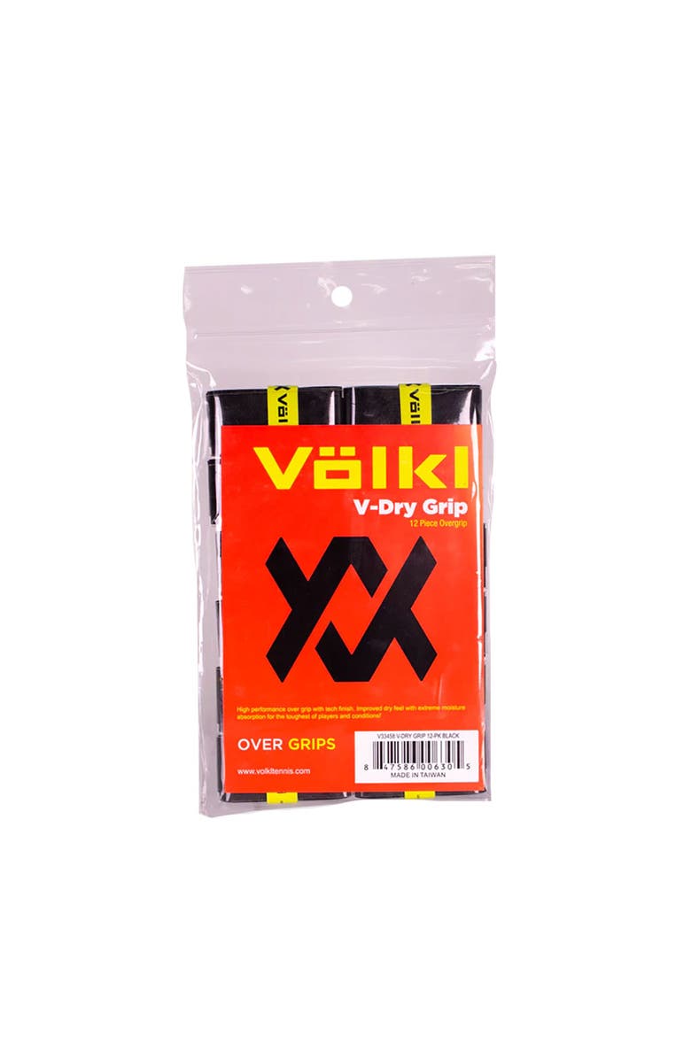 Volkl V-Dry 12 Pack Overgrip, Main, color, Black