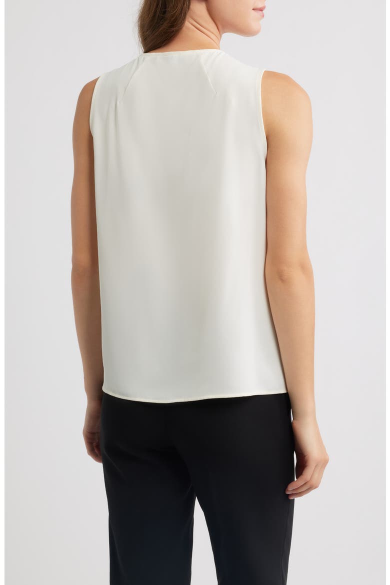 Pleated Keyhole Neck Sleeveless Top, Alternate, color, WHITE DOVE