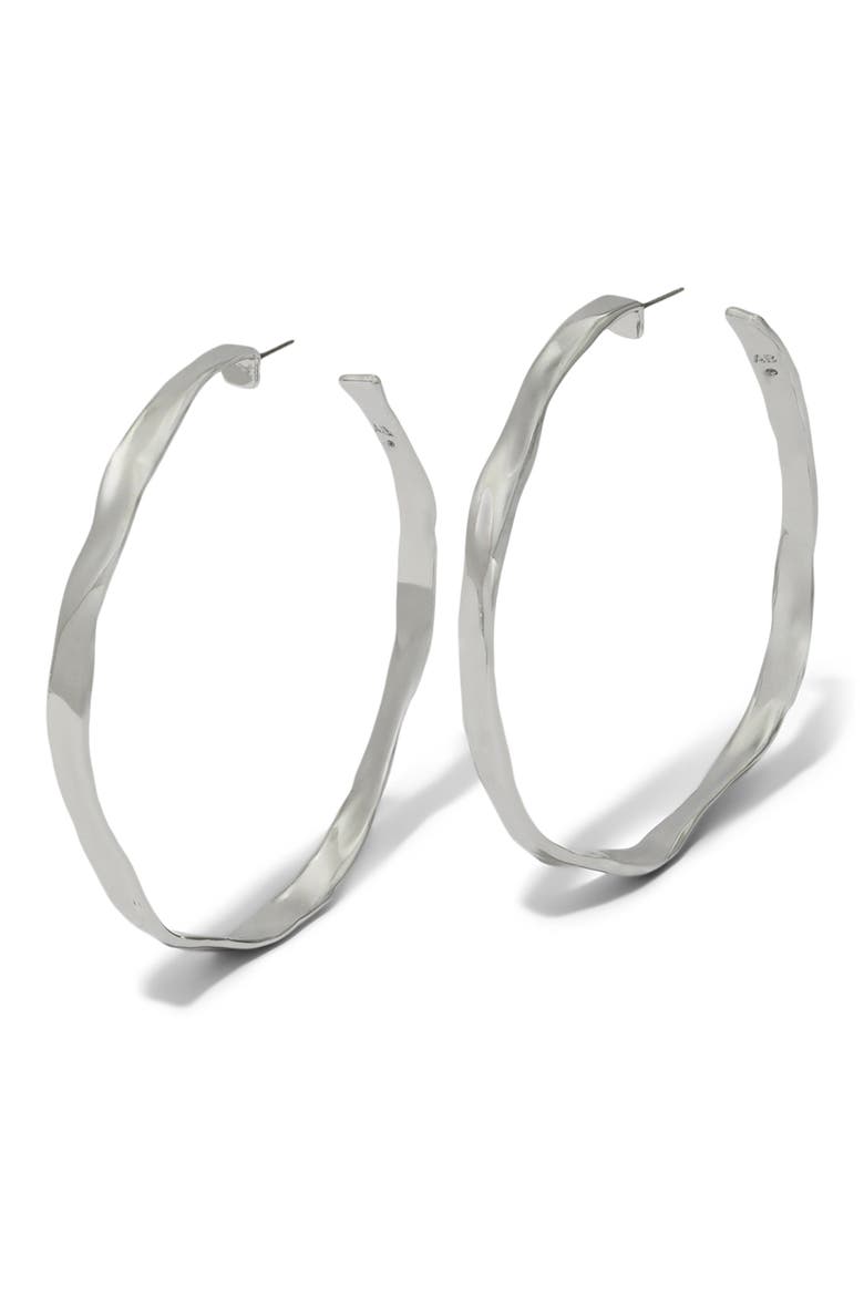 Molten X-Large Hoop Earrings, Main, color, SILVER