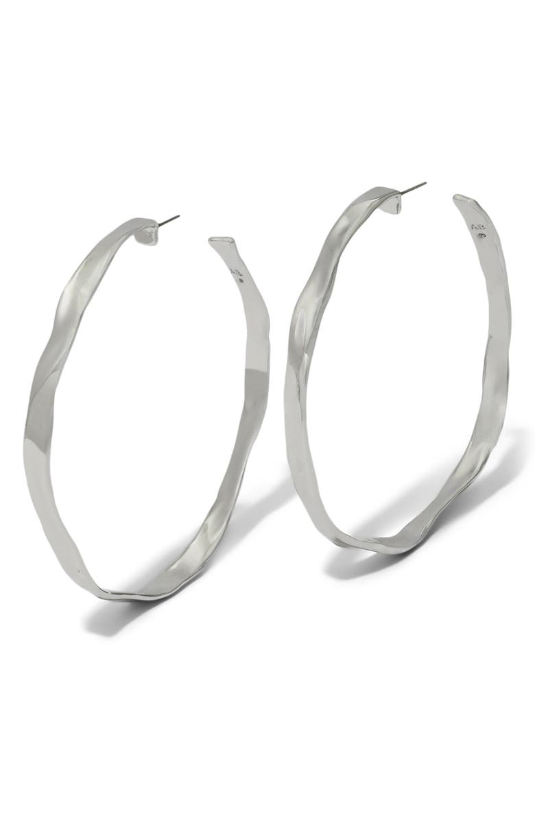 Alexis Bittar Molten X-Large Hoop Earrings, Main, color, Silver