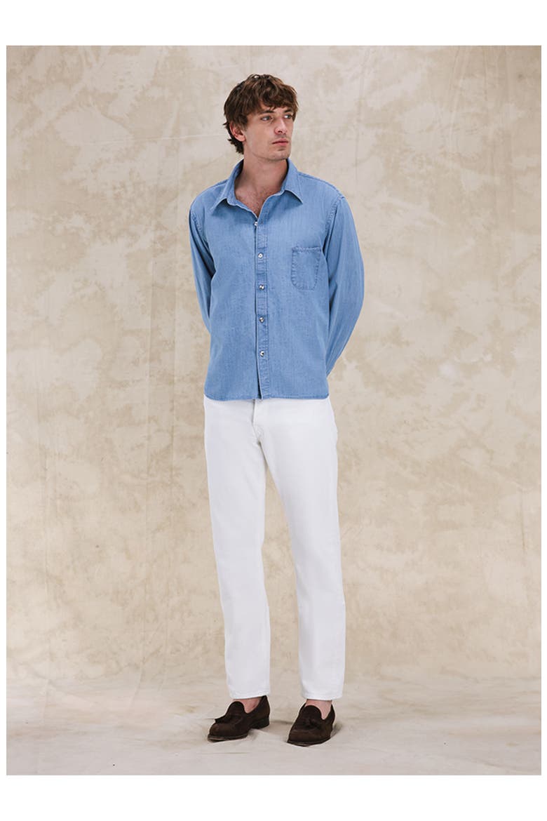 Liam Cotton Chest Pocket Shirt Stondato, Alternate, color, LIGHT BLUE