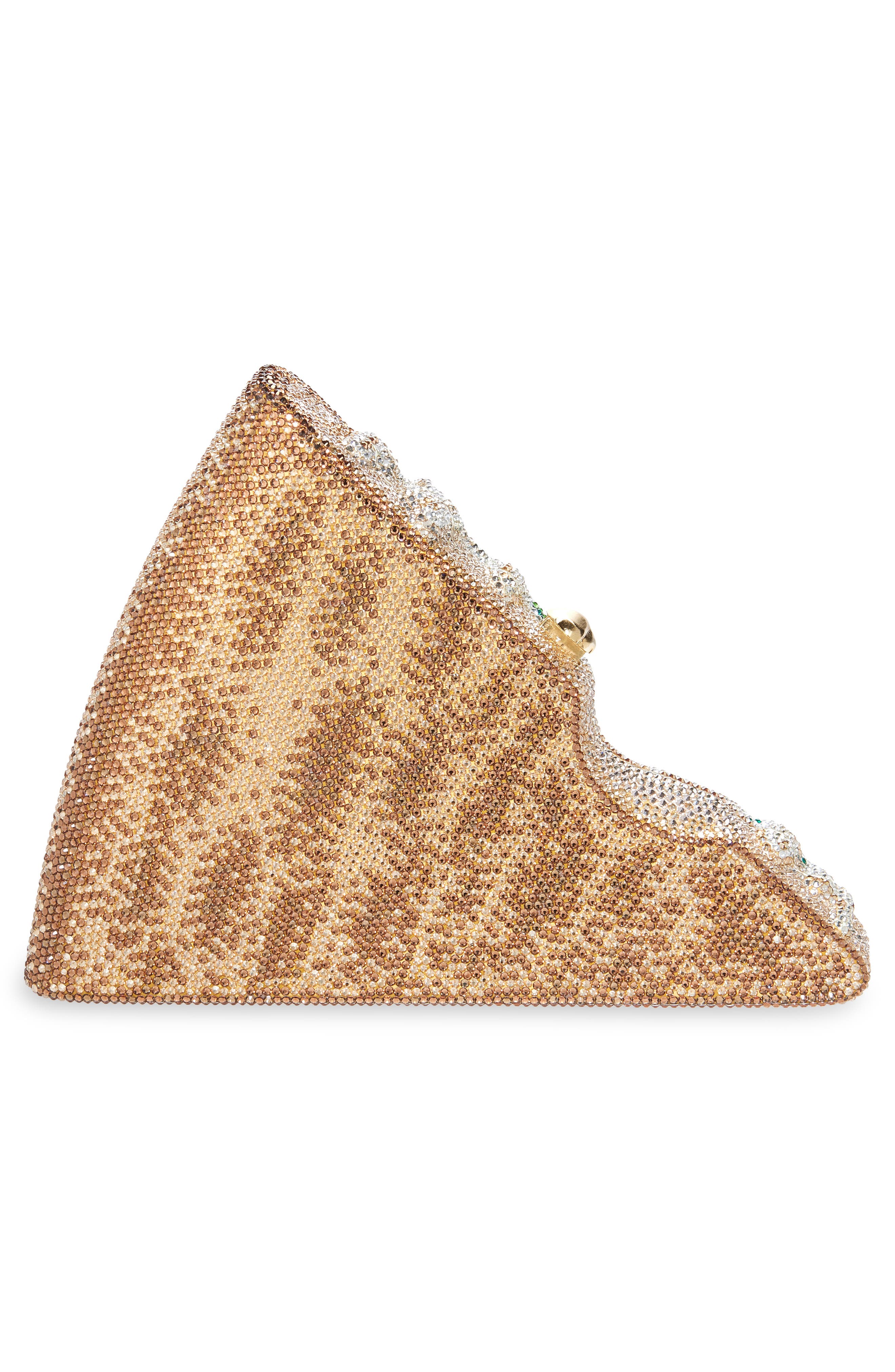 JUDITH LEIBER COUTURE Margherita Pizza Crystal Clutch, Alternate, color, Champagne White Opal Multi