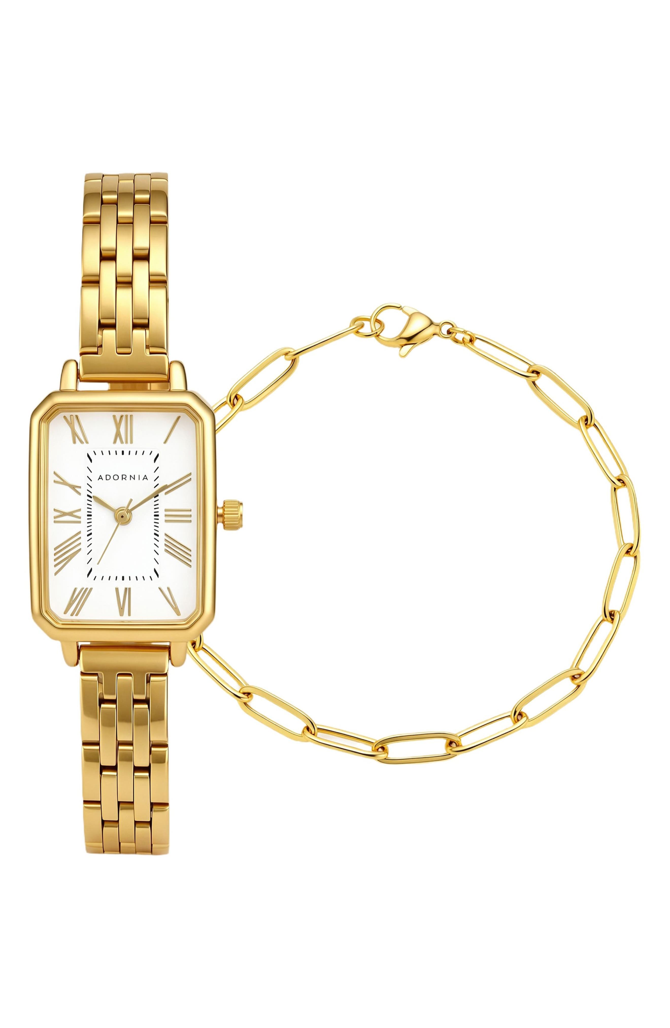 Prague Watch and Paperclip Bracelet Set