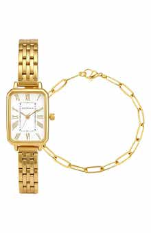 Prague Watch and Paperclip Bracelet Set
