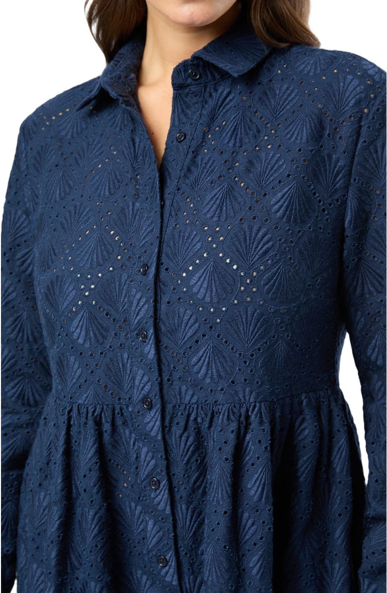 Onia Air Linen Maxi Shirtdress, Alternate, color, Deep Navy