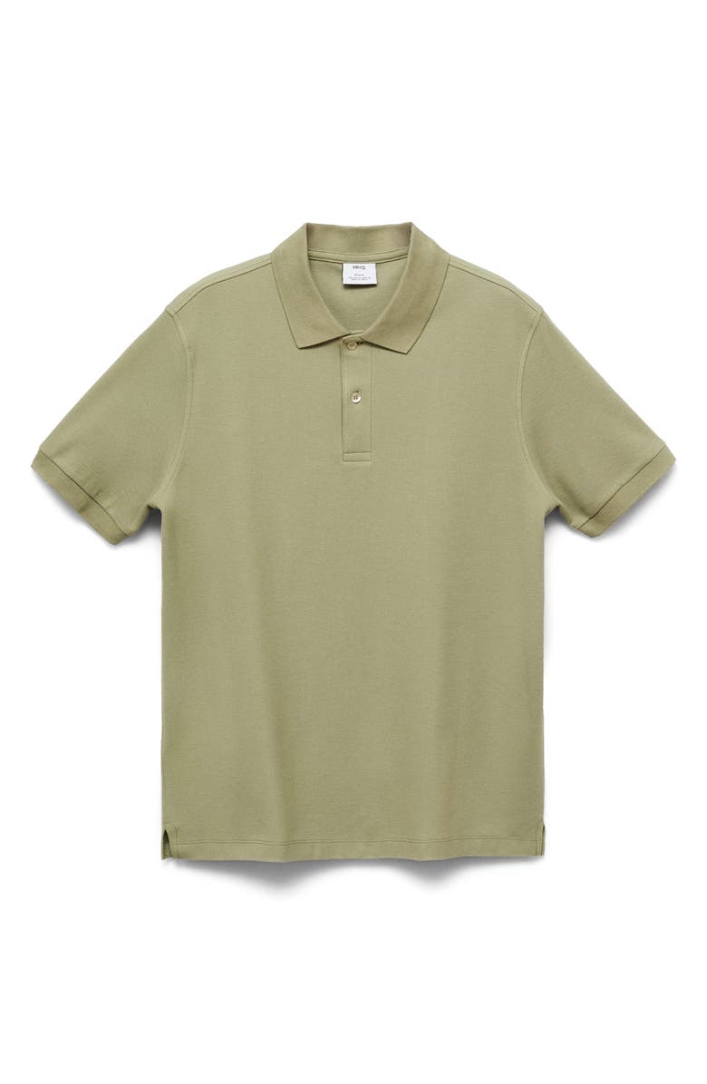 MANGO Regular Fit Cotton Piqué Polo, Alternate, color, Khaki Green