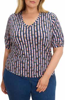 Elbow Sleeve V-Neck T-Shirt
