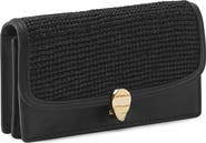 Helen Kaminski Adelia Raffia Trim Leather Wallet