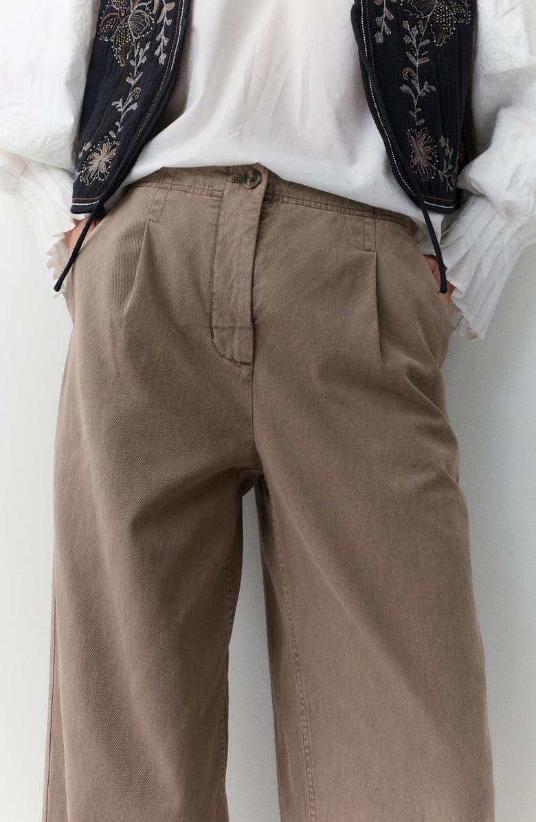 PER UNA BY M&S Pleated Barrel Leg Pants, Alternate, color, Soft Brown