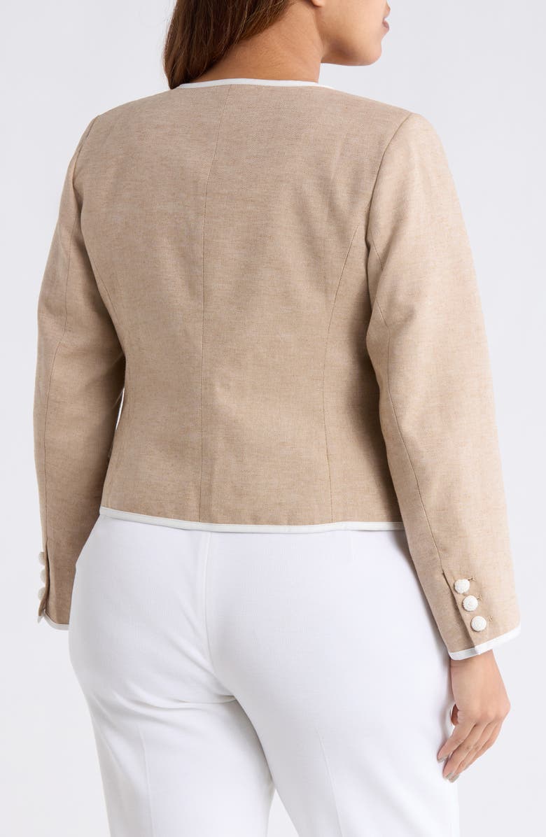 CeCe Contrast Trim Jacket, Alternate, color, Toffee