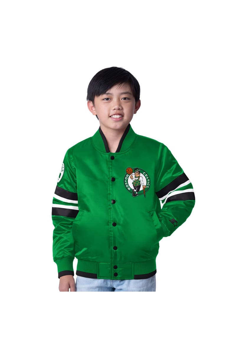 STARTER Youth Starter Kelly Green Boston Celtics Scout Varsity Full-Snap Jacket, Alternate, color, Kelly Green