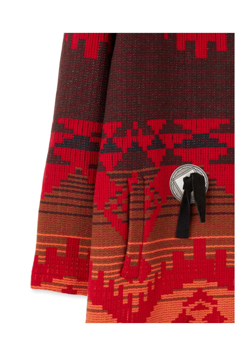Navajo Jacquard Coat, Alternate, color, Red