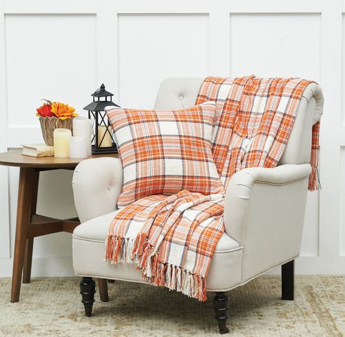 C & F Home C&f Home Plaid Decorative Throw Pillows In Orange