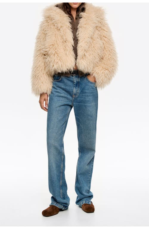 Bimba Y Lola Short Fur Jacket In Neutral