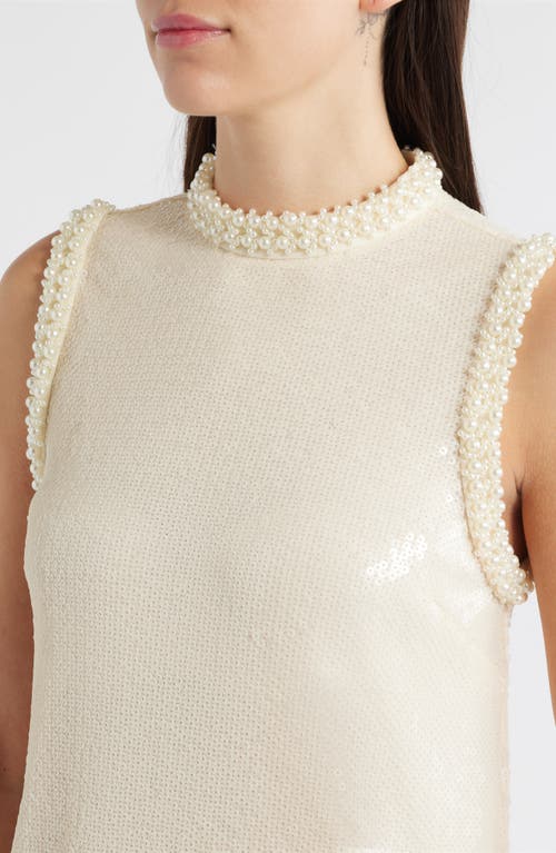 French Connection Sadie Sequin & Beaded Sweater Minidress In White