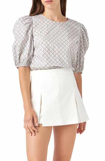 English Factory Floral Print Puff Sleeve Top