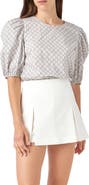 English Factory Floral Print Puff Sleeve Top