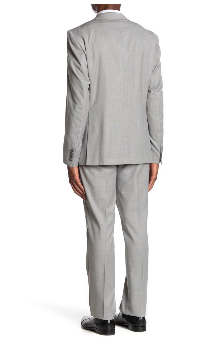 Calvin Klein Light Grey Solid Wool Blend Two Button Notch Lapel Suit, Alternate, color, 
