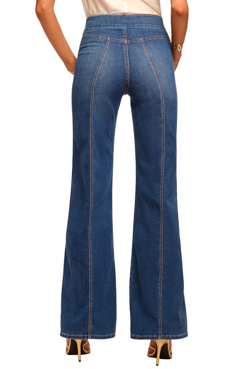 Ramy Brook Tina Seamed High Waist Wide Leg Jeans, Alternate, color, Medium Wash