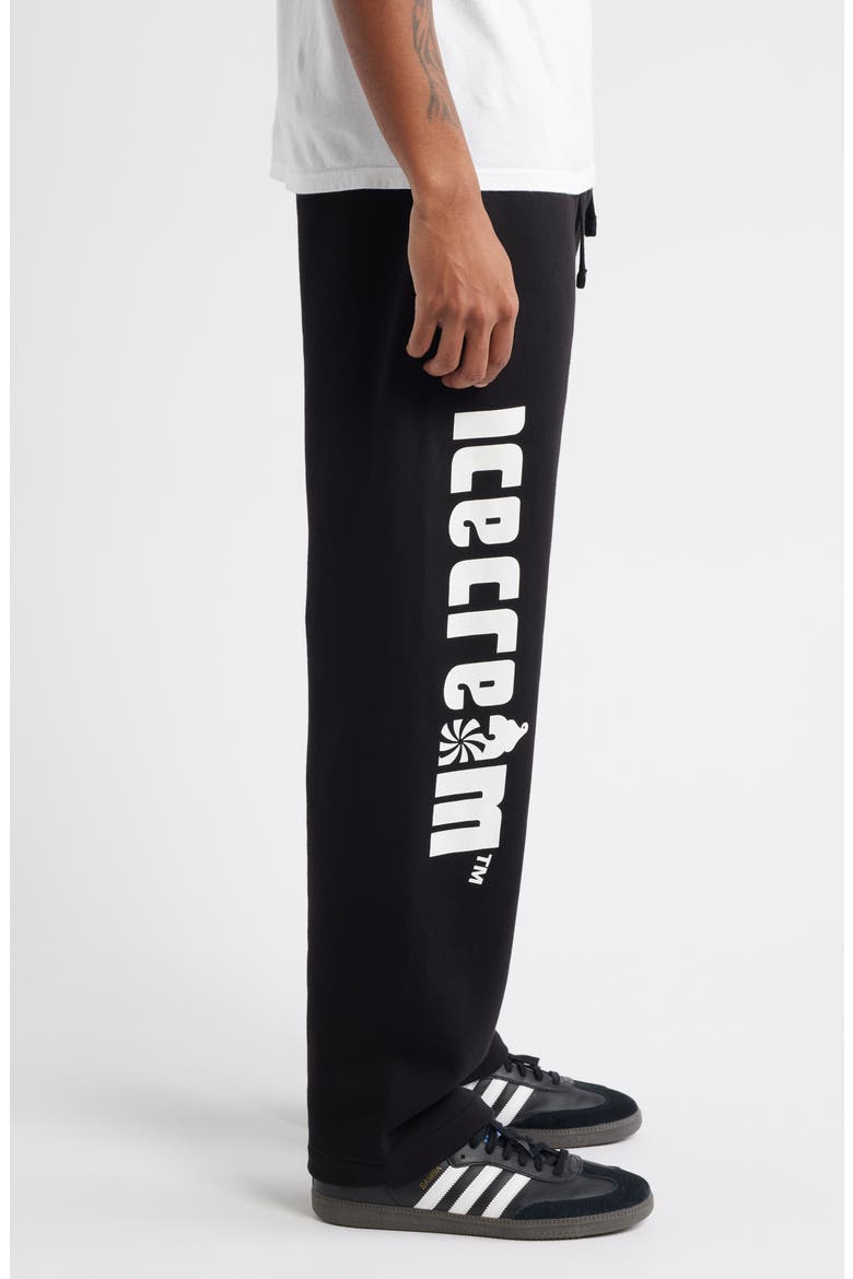 Vertical Logo Cotton French Terry Graphic Sweatpants, Alternate, color, BLACK