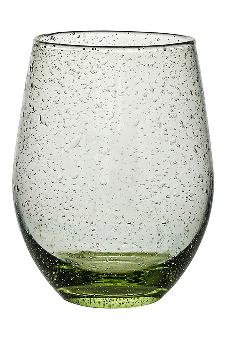 Provence Stemless Wine Glass, Main, color, BASIL