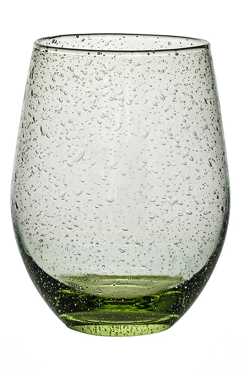 Juliska Provence Stemless Wine Glass, Main, color, Basil