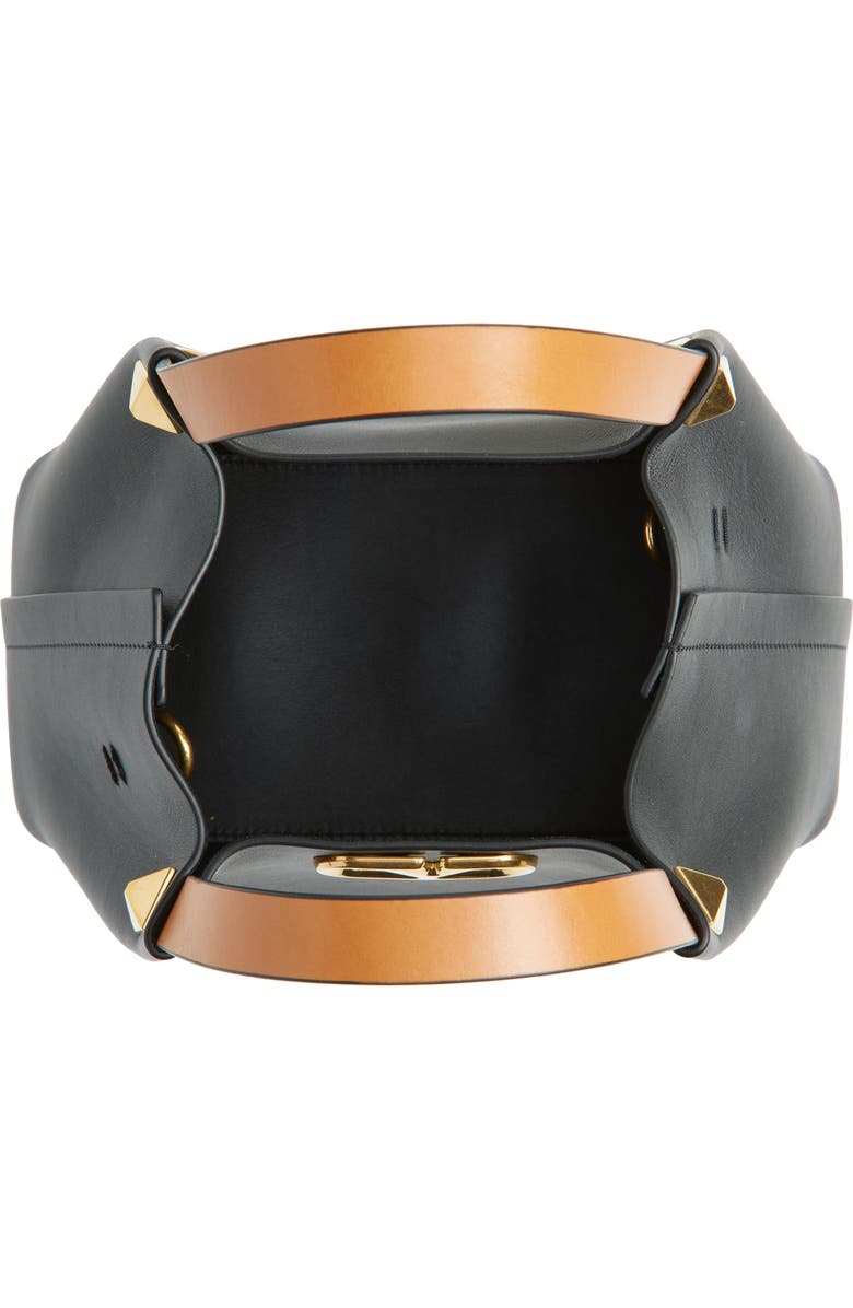 Valentino Garavani Small VLOGO Signature Top Handle Bag, Alternate, color, Black/ Camel