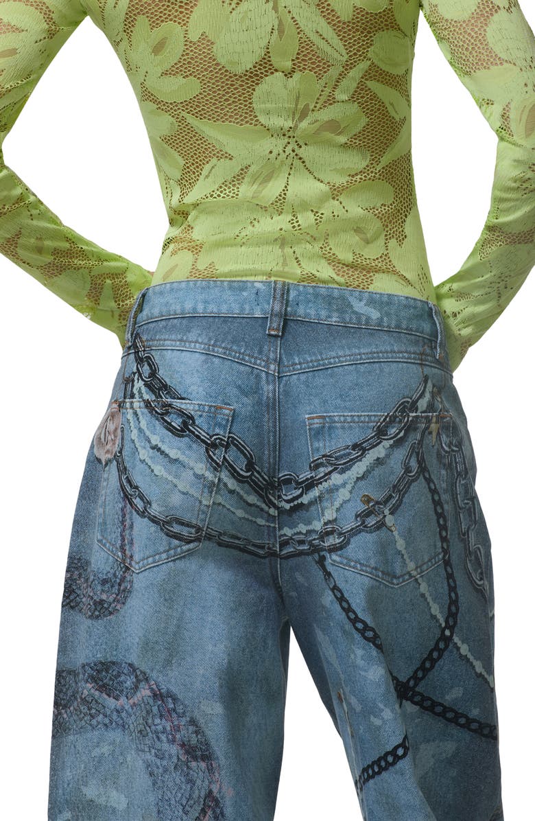 AFRM Walker Barrel Leg Jeans, Alternate, color, Grunge Paint