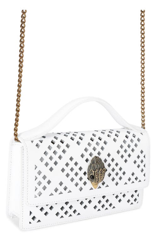 Kurt Geiger London Small Bond Leather Top Handle Bag In White