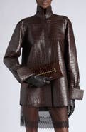 TOM FORD Arc Croc Embossed Leather Clutch