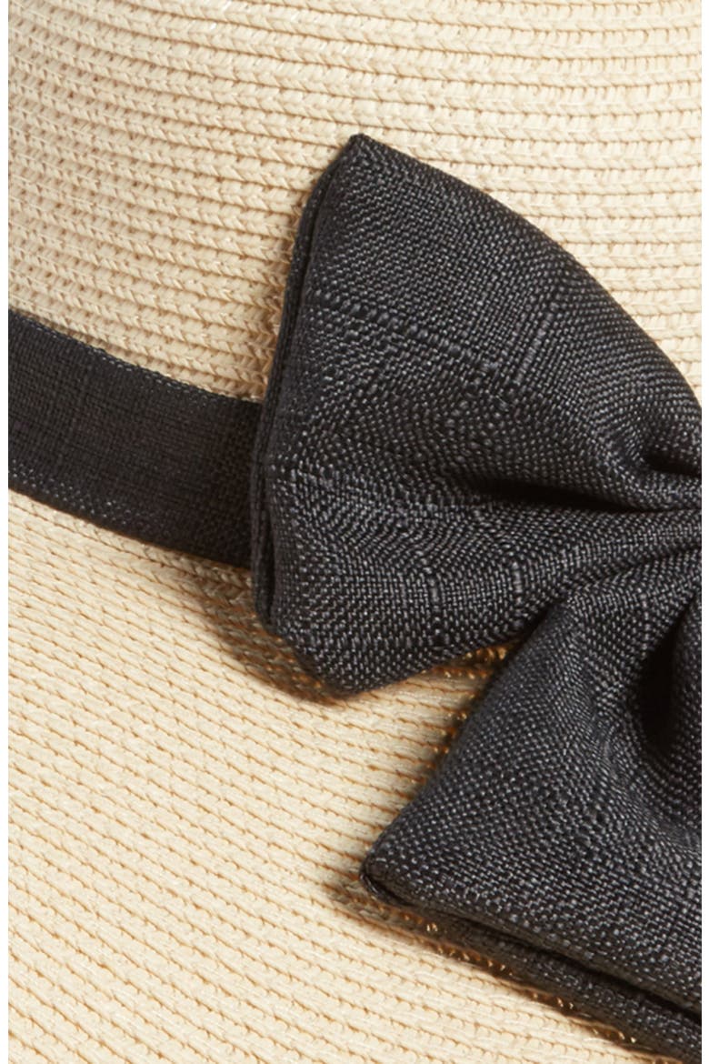 Oversize Bow Floppy Straw Hat, Alternate, color, NATURAL/ BLUE