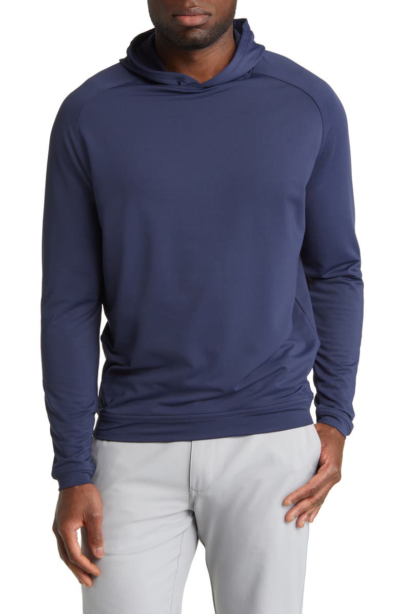 Peter Millar Pine Performance Hoodie, Main, color, Navy