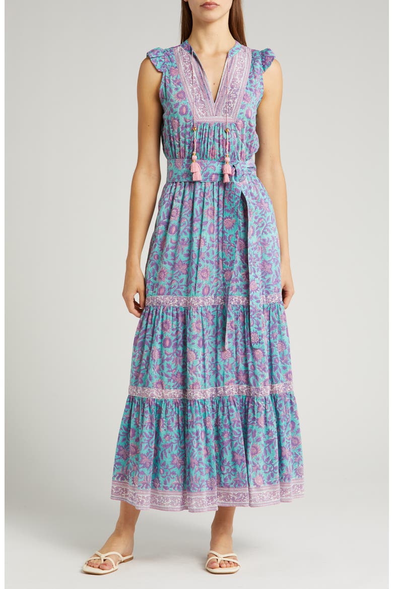 Lola Cover-Up Maxi Dress, Main, color, TEAL MULTI