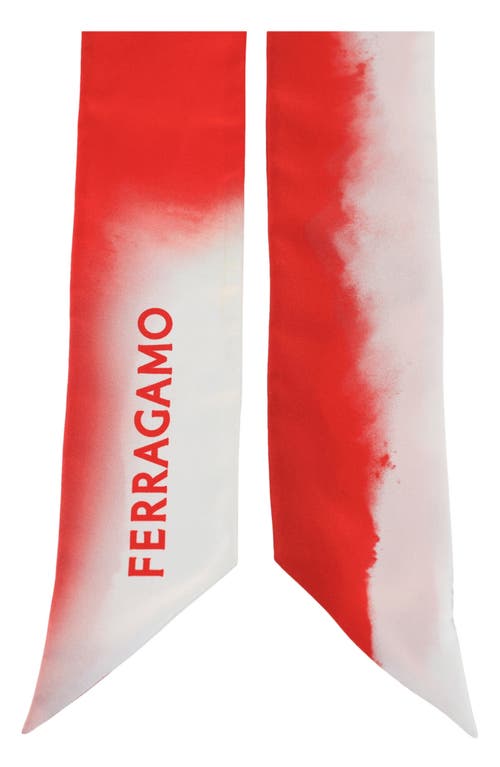 Ferragamo Tie-dye Silk Bandeau With Asymmetrical Cut Ends In Gold