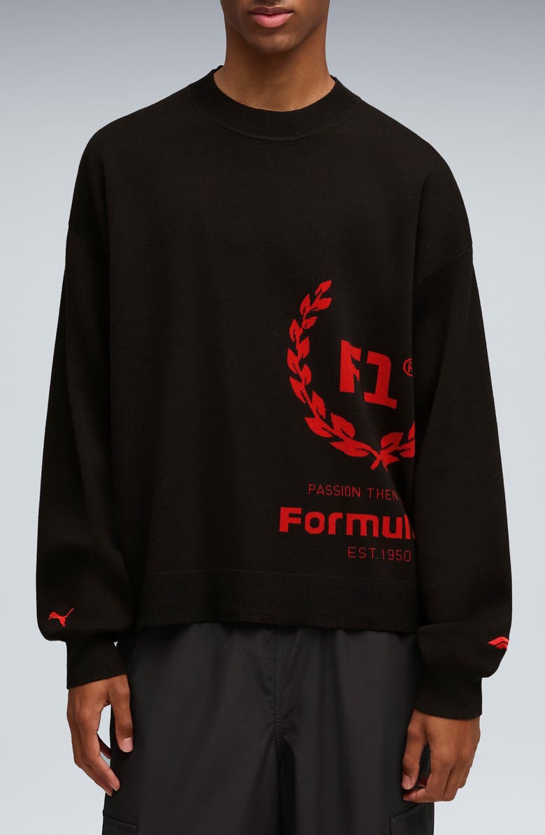 PUMA Formula 1<sup
®</sup
75 Years Crewneck Sweater, Main, color, Puma Black