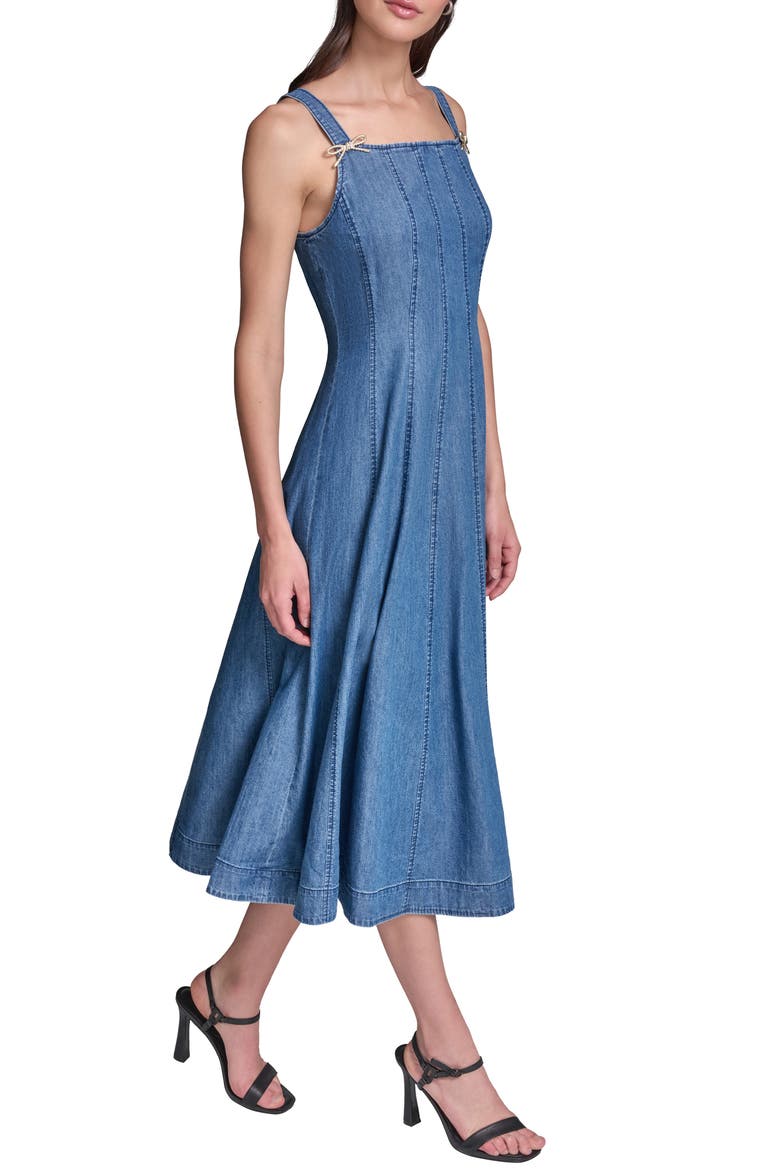 Chambray Fit & Flare Midi Dress, Alternate, color, CHAMBRAY