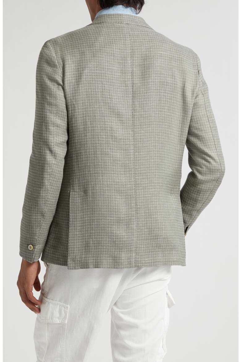 Check Linen & Wool Blend Sport Coat, Alternate, color, 07 MILITARY GREEN