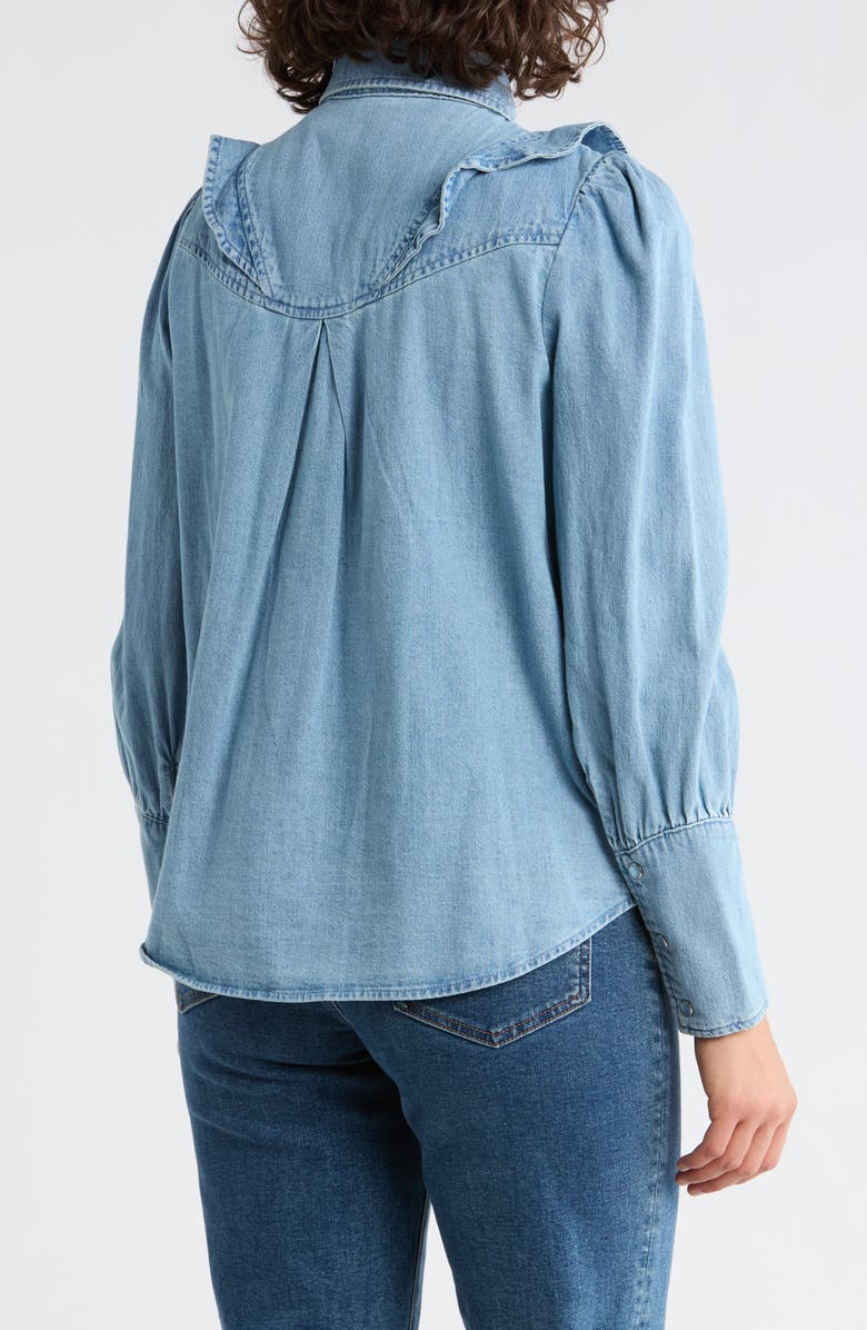 Democracy Ruffle Chambray Shirt, Alternate, color, Light Blue