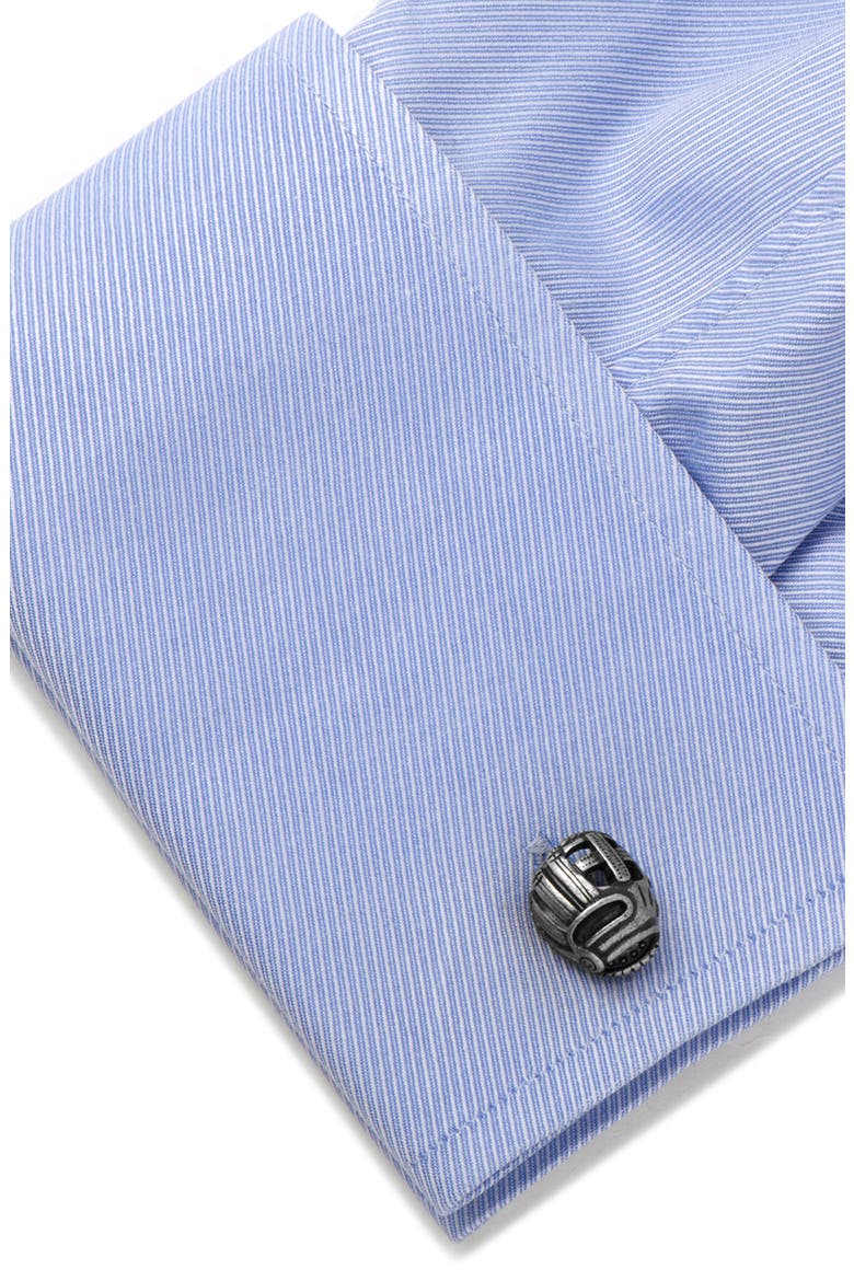 Baseball & Glove Cuff Links, Alternate, color, SILVER